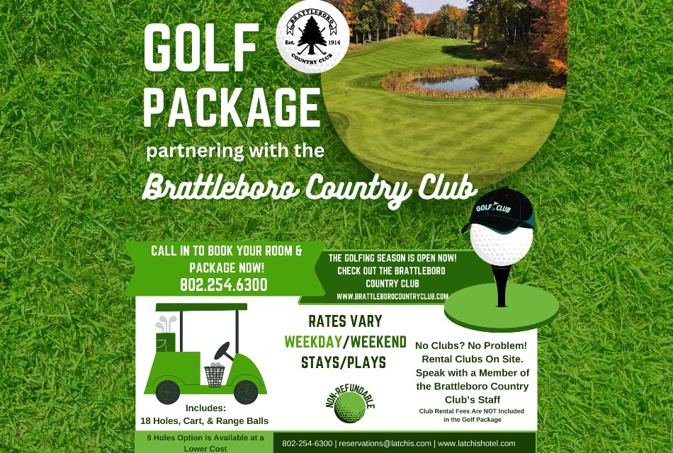 Information about a Golf Package with green turf as the background